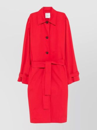 Toteme long cotton trench coat belted waist