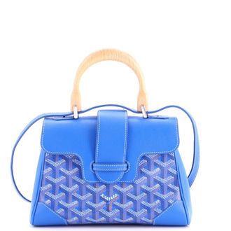 Goyard Saigon Top Handle Bag Coated Canvas with Leather Mini