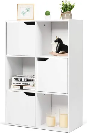 Costway Costway - Armadietto Libreria A 3 Livelli Con Scomparti, Espositore Per Libri E Giocattoli, Per Salotto Camera Da Letto E Soggiorno 60 X 29 X 90 Cm