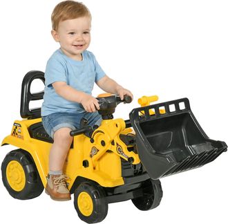 OEM Excavadora Para Ni&ntilde;os De 18 A 48 Meses Con Pala Delantera Bocina Volante Y Compartimento Oculto 80x26,5x39 Cm Amarillo