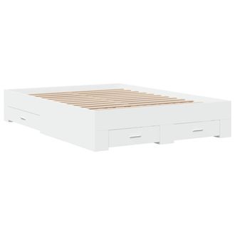 vidaXL Cama Con Cajones Madera De Ingenier&iacute;a Blanca 140x190 Cm Vidaxl