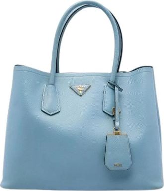 Prada Pre-owned Leather prada-bags - Dames - Vintage Handtas - Blauw - ONE Size - Vintage