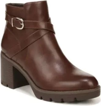 Naturalizer Madalynn Boots Womens Brown Block Heel Ankle Bootie LION190