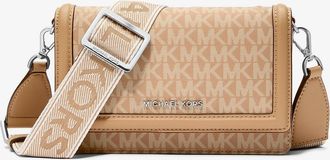 Michael Kors Jet Set Small Signature Logo Print Woven Smartphone Crossbody Bag