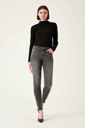 Garcia High-waist-Jeans GARCIA Celia superslim, Damen, Gr. 25, L&auml;nge 32, schwarz (schwarz schwarz used), Denim/Jeans, Obermaterial: 58% Baumwolle, 37% Polyes