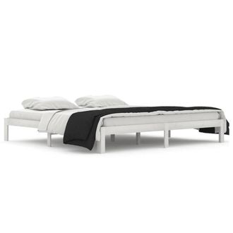 Berkfield Home Bed Frame White Solid Wood Pine 200x200 cm