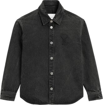 Ami Black Relaxed Denim Shirt