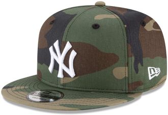 New Era Unisex-Adult MLB 9Fifty Camo Primary Logo Adjustable Snapback Hat Cap One Size Fits All, Green, One Size