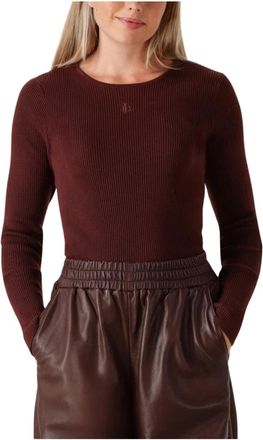 Ibana Bordeauxrode Longsleeve Trui voor Dames - Dames - Longsleeves - Bruin - L - Wol - Tops