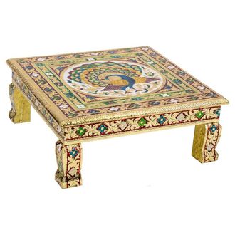 Wanderlust Deco Wanderlust Deco - Mesa Auxiliar De Metal Repujado Dorada 38x38x14
