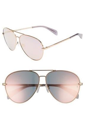 Rag & Bone 63mm Oversize Aviator Sunglasses in Antique Gold at Nordstrom Rack