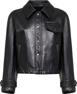 Salvatore Santoro Leren jack - Zwart