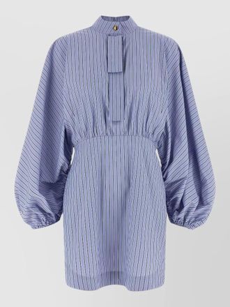 Zimmermann stripe mini dress long sleeves drawstring