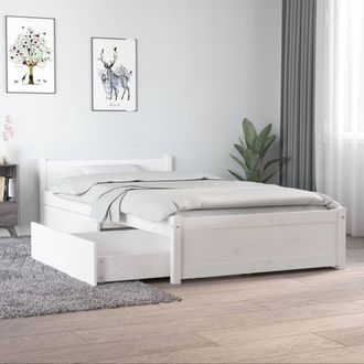 vidaXL Estructura De Cama Individual Con Cajones Blanco 90x190 Cm Vidaxl