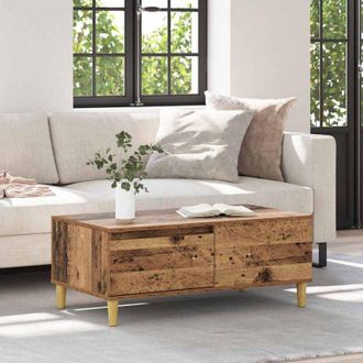 vidaXL vidaXL Tavolino da salotto con cassetto Legno vecchio 90 x 50 x 35 cm