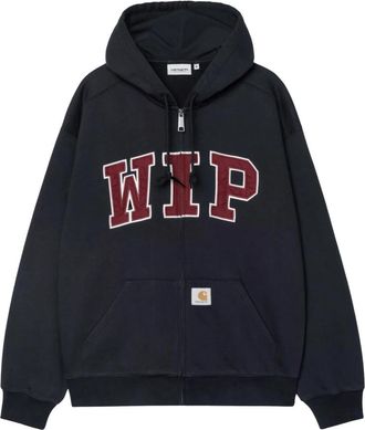 Carhartt Work in Progress Hooded WIP Sweat Jacket - Heren - Vesten met rits - Blauw - L - Katoen - Hoodies & sweatvesten