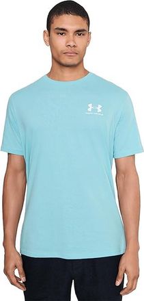 Under Armour Sportstyle Left Chest Short Sleeve Mens Clothing Blue Haze/White : SM, Cotton/Polyester