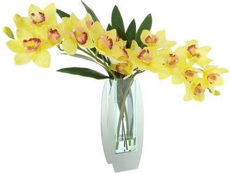 Creative Displays Inc. Handmade Faux Orchid Arrangement In Mirror Vase
