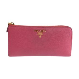 Prada Pre-owned Wallets, female, Pink, Size: ONE SIZE Pre-owned Saffiano Leather Long Wallet
