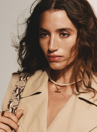 Simons Womens Metallic post chain