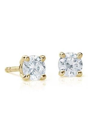 Suzy Levian 14K Yellow Gold Diamond Stud Earrings - 0.50ctw at Nordstrom Rack