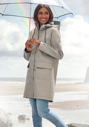 Elbsand Regenjacke mit Kapuze Mesh-Einsatz unter der R&uuml;ckenpasse f&uuml;r ausreichende Bel&uuml;ftung