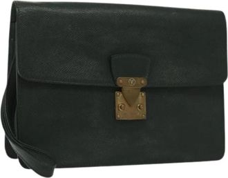 Louis Vuitton Pre-owned Leather clutches - Dames - Vintage Clutch - Groen - ONE Size - Leer - Vintage