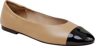 Linea Paolo Nolan Cap Toe Ballet Flat in Desert/Black at Nordstrom, Size 8.5