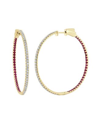 Sabrina Designs 14K 2.44 Ct. Tw. Diamond & Ruby Hoops