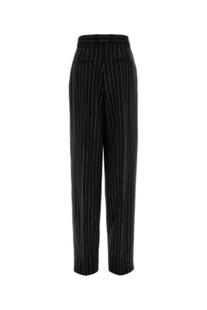 Dolce & Gabbana Pinstriped Wool Trousers - Black