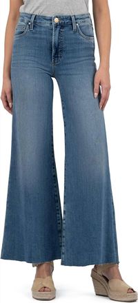 Kut from the Kloth Ryan High Rise Fab Ab Super Wide Leg Raw Hem In Adaptability