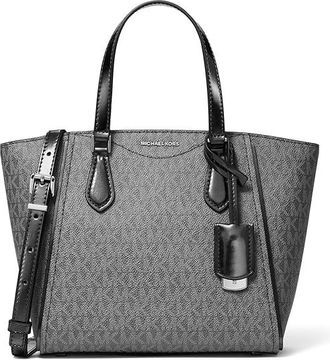 Michael Kors Taryn Small Convertible Top Zip Tote Xbody Cross Body Handbags Black, Leather