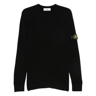 Stone Island Maglia Girocollo in Lana Vergine - - Knitwear - Uomo - Nero - S