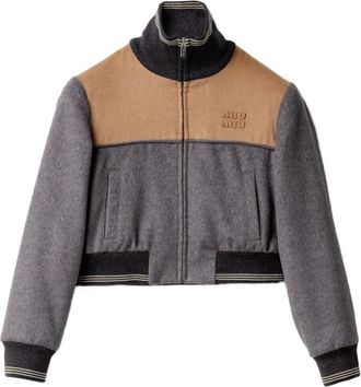 Miu Miu Giacca con ricamo - Grigio