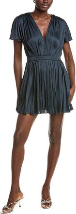 Maje Pleated Satin Mini Dress