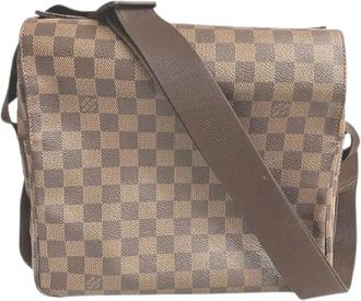 Louis Vuitton Pre-owned Cross Body Bags, male, Brown, Size: ONE SIZE Pre-owned Naviglio Damier Shoulder Bag