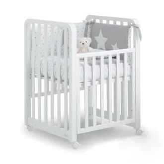 AZZURRA Lettino Evolutivo Glam Bianco 8 In 1 Con Materasso E Set Tessile Avana