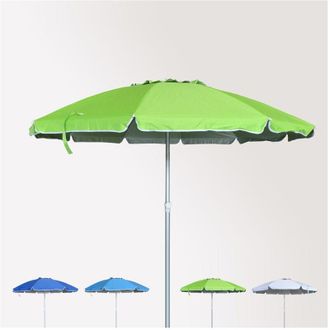 Trade Shop Trade Shop - Ombrellone Mare Spiaggia Giardino Metallo 210 Cm Con Custodia Colore Verde