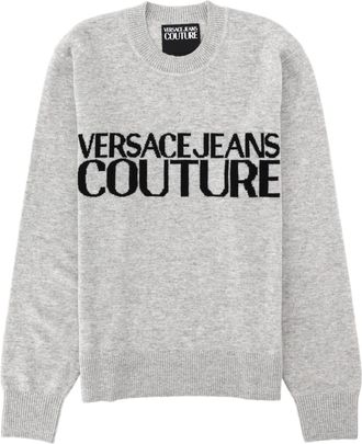 Versace Jeans Couture Knitted Sweater With Bold Logo Design