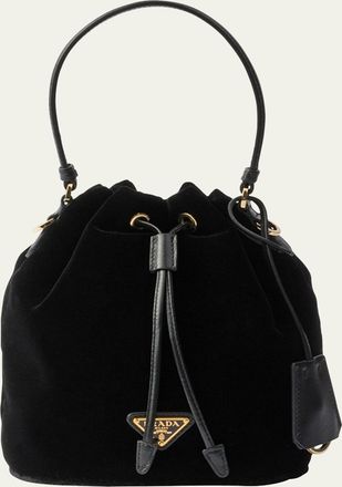 Prada Drawstring Velvet Bucket Bag
