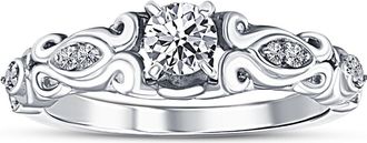 Pompeii3 1/2ct Vintage Diamond Engagement Ring 14K White Gold
