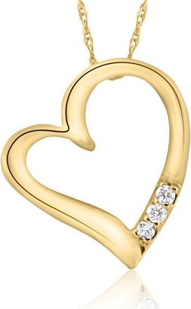 Pompeii3 Diamond Pendant Heart Shape Necklace in White, Yellow, or Rose Gold Lab Grown