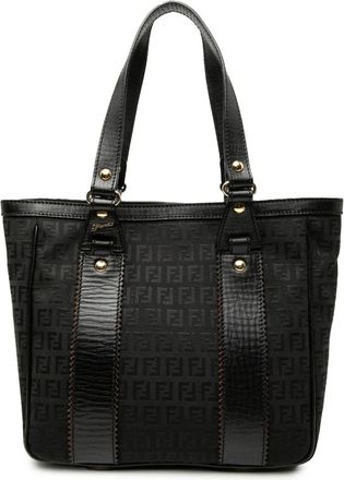 Fendi Borsa tote in tela con motivo Zucchino 2000-2010 - Nero