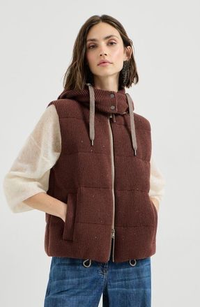 Brunello Cucinelli Knit down vest in Bordeaux at Nordstrom, Size 42 It