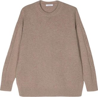 Max Mara Amandelbeige Kasjmier Trui met Ronde Hals - Dames - Ronde hals truien - Beige - M - Kasjmier - Truien & Vesten