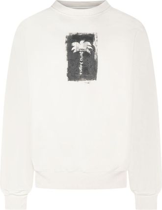 Palm Angels White Graphic Logo Sweatshirt