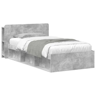 Berkfield Home Bed Frame with Storage with Headboard Concrete Grey 80 x 200 cm