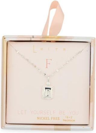 Leith Initial Pendant Necklace in F- Clear- Silver at Nordstrom Rack