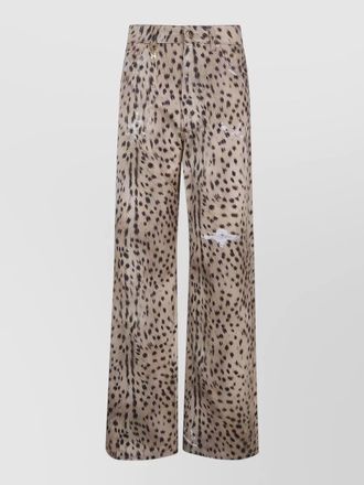 Amiri deer print carpenter wide leg jeans
