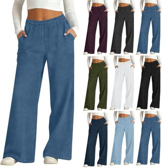 Generic Boyfriend Jeans for Women UK Wide Leg Jeans for Women Casual Boyfriend Elastic High Waist Barrel Trousers Fashion Going Out Denim Pants Streetwear Wor